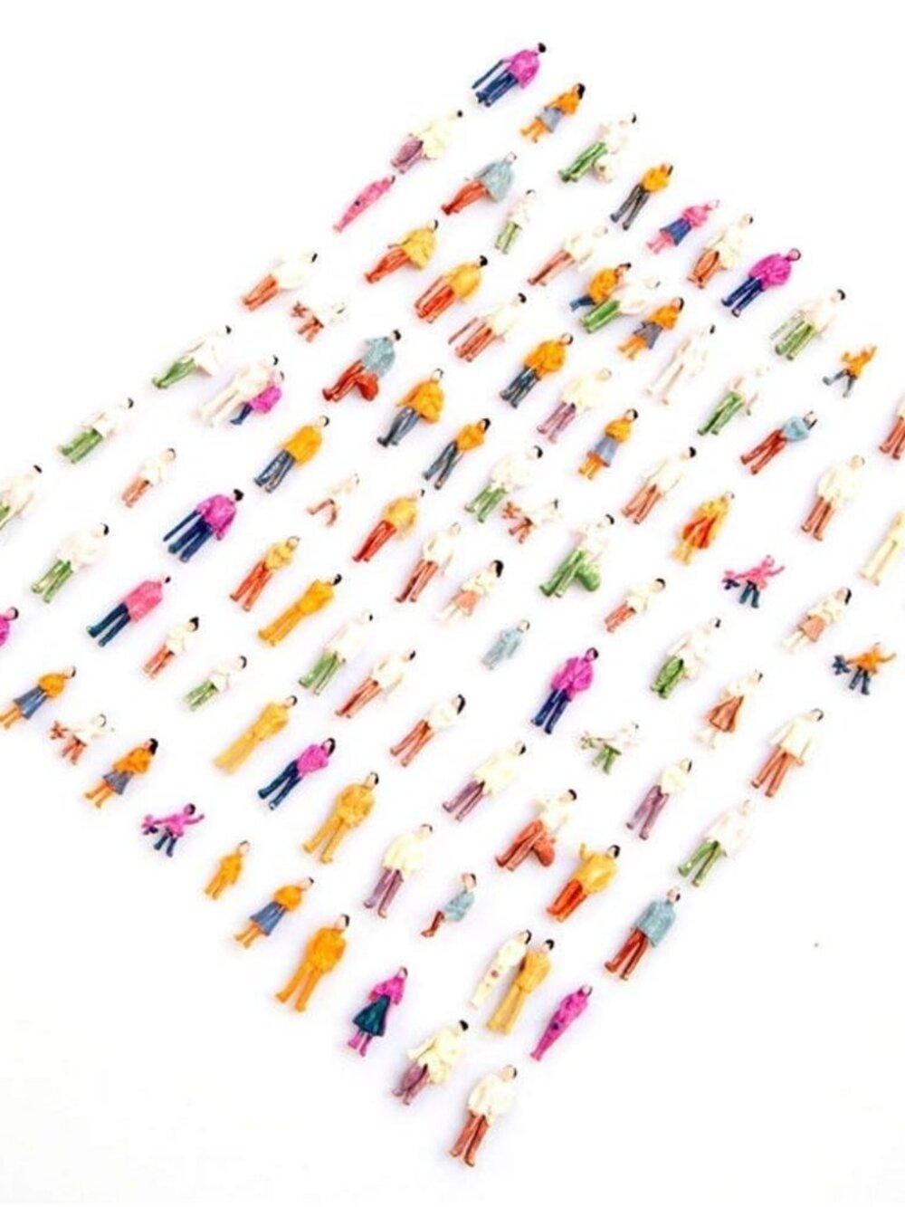100PCS HO Scale DIY Resin Figures - Mixed Painted Model People Set - Colorful Se - Picture 1 of 6